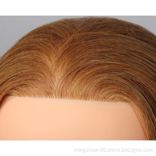 Beauty salon hairdressing training head with 100% human hair